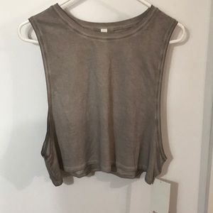 Lululemon size 12 muscle love crop tank gray new